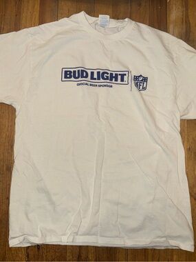 Bud Light White Logo Short Sleeve Tee for Men